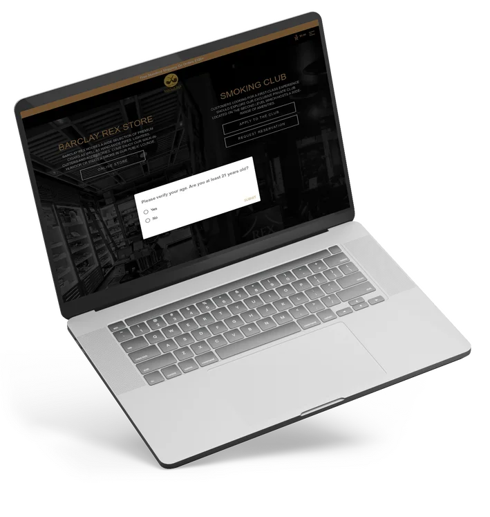 Barclay Rex website on laptop